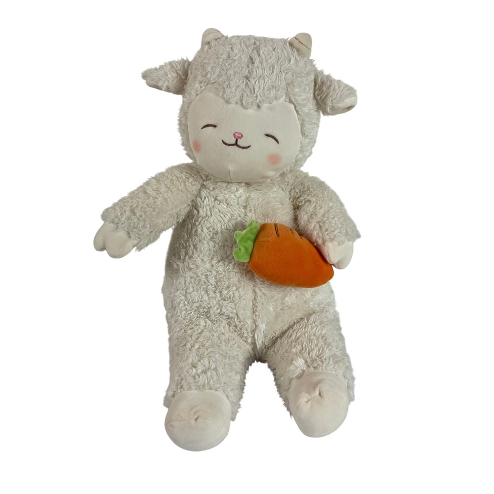 Miniso Spring Easter Lamb Sheep Goat Carrot Plush 15"‎ Stuffed Toy Lovey